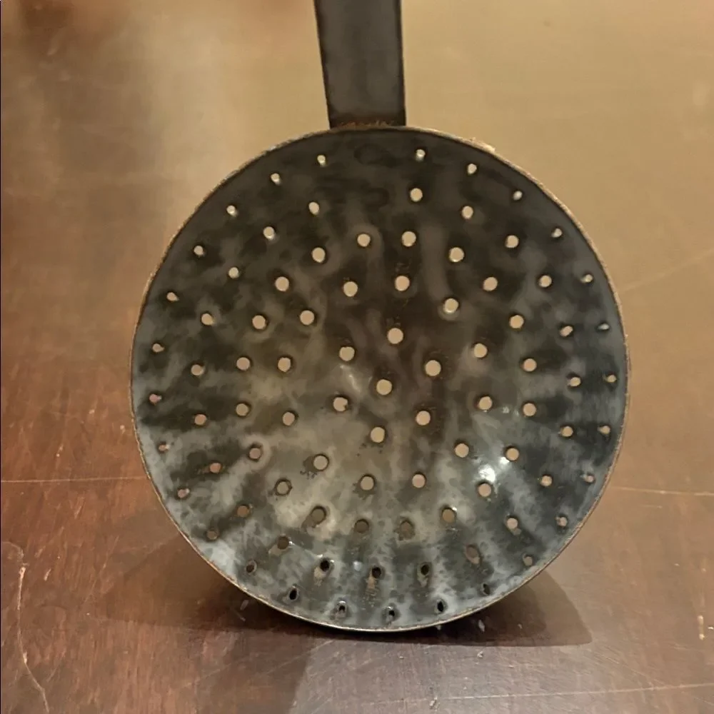 Durable granite enamelware metal slotted spoon